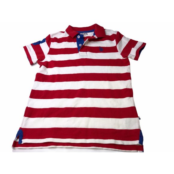 US Polo Association Polo Shirt Red White Stripe 8 - Picture 9 of 11